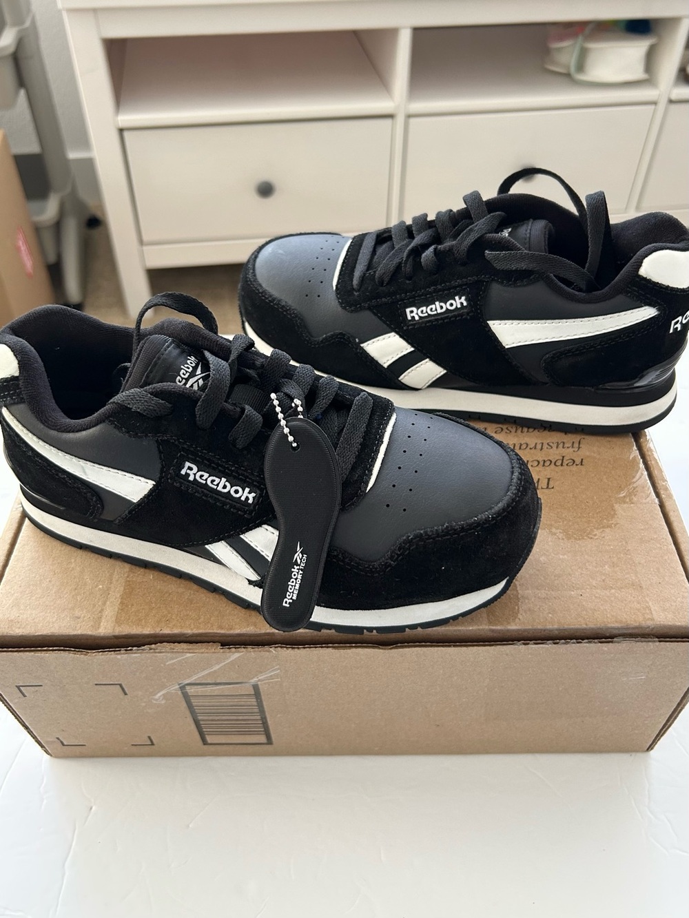 Retro Look Classic Reebok Harman Work SD10 Comp Toe Sneakers Suede Leather Sz 6M